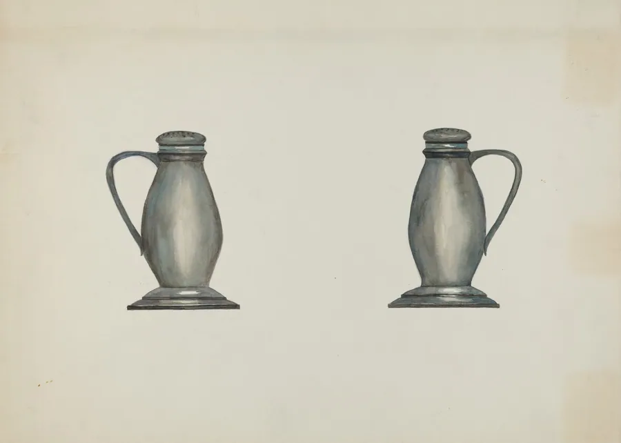 Pewter Salt and Pepper Shakers by Beulah Bradleigh