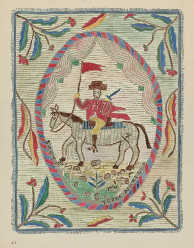 Plate 45: Embroidered Bedspread (St. James): From Portfolio "Spanish Colonial Designs of New Mexico"