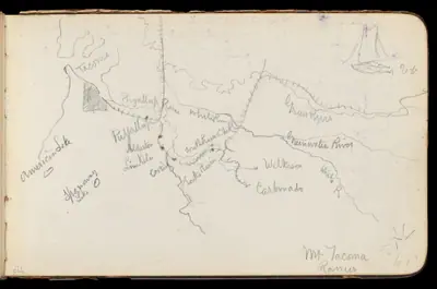 Map of Region Northwest of Mount Tacoma (from Sketchbook)