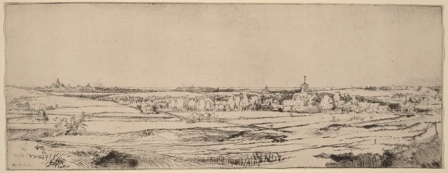 Landscape with a View toward Haarlem (The Goldweigher's Field) by Rembrandt van Rijn