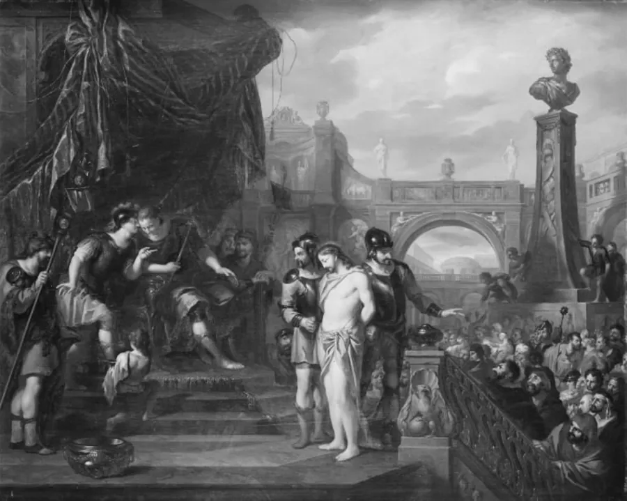 Kristus for Pilatus by Arnold Houbraken