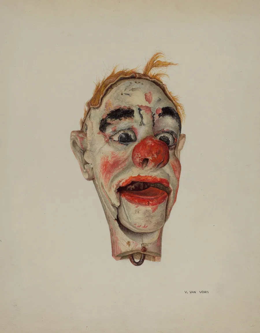 Head of a Clown Marionette by Vera Van Voris