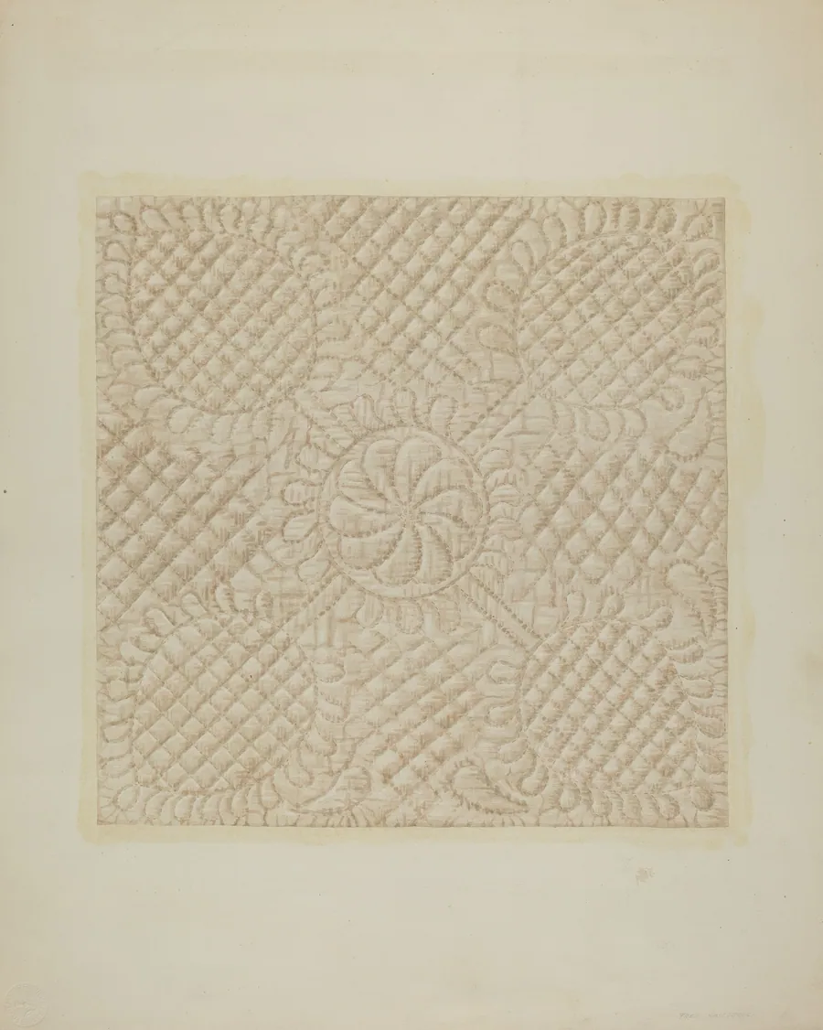 Detail of Quilt - Tulip Pattern by Fred Hassebrock