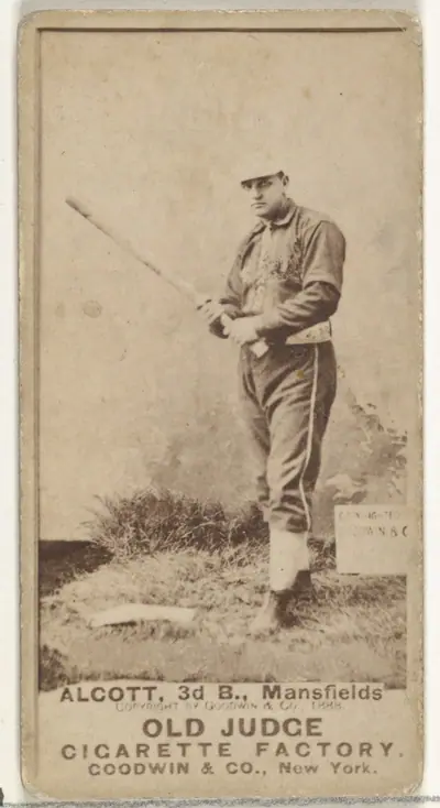 Charles Alcott, 3rd Base, Mansfield, from the Old Judge series (N172) for Old Judge Cigarettes