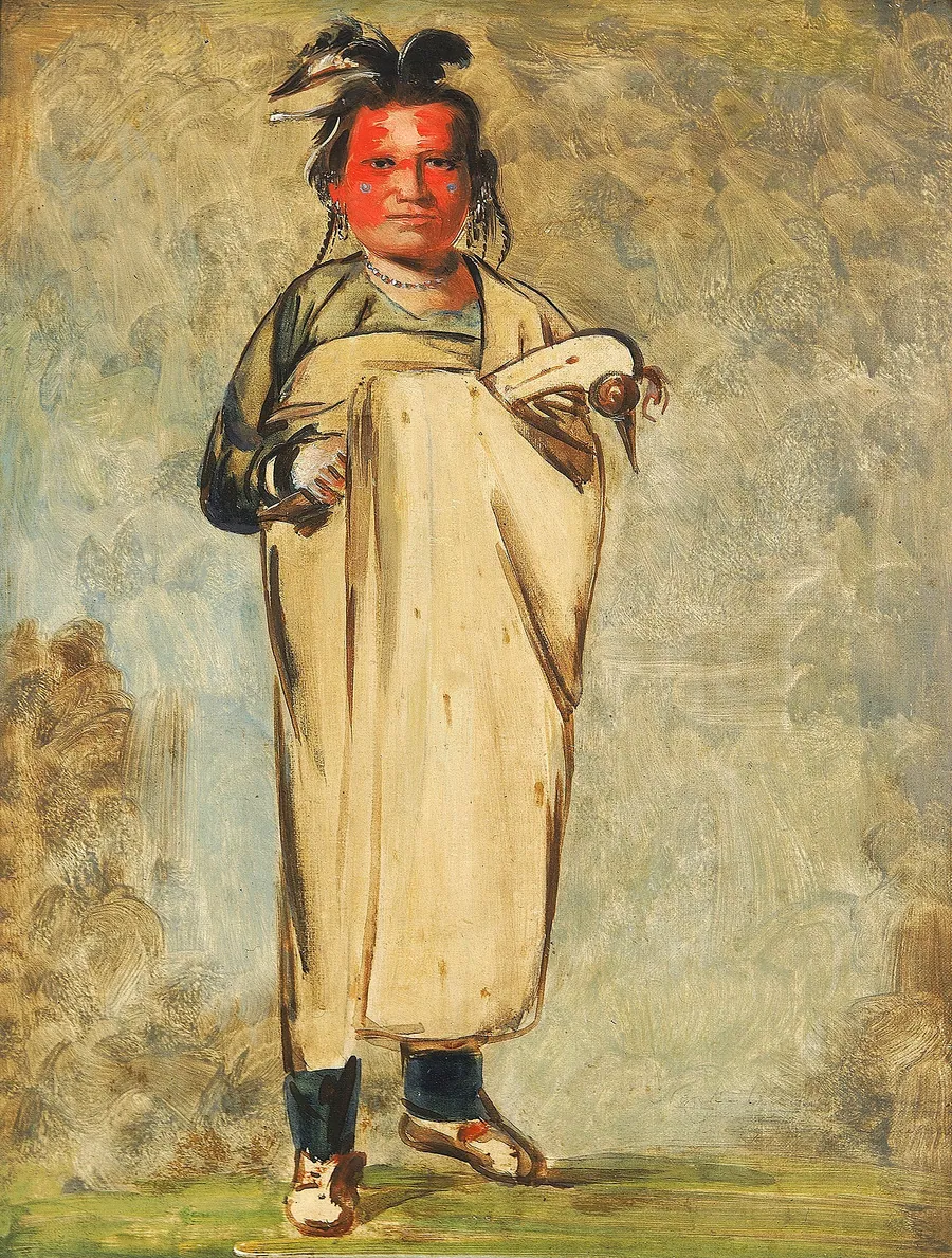 Káw-kaw-ne-chóo-a, a Brave by George Catlin, born Wilkes-Barre, PA 1796-died Jersey City, NJ 1872