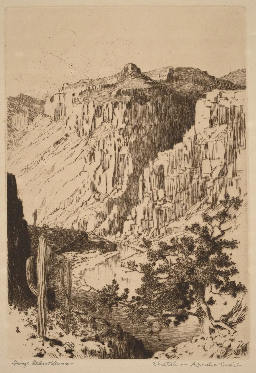 Sketch on Apache Trail, Arizona by George Elbert Burr