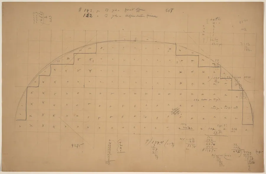 Diagram of a Lunette [verso] by Charles Sprague Pearce