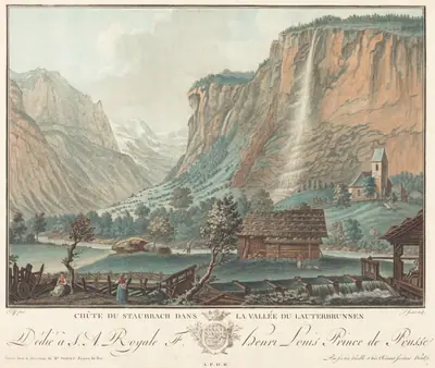 Chute de Staubbach, dans la Vallée de Lauterbrunnen (Falls at Staubbach in the Lauterbrunnen Valley)