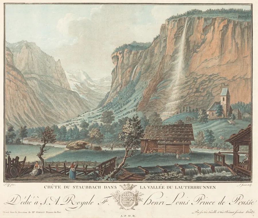 Chute de Staubbach, dans la Vallée de Lauterbrunnen (Falls at Staubbach in the Lauterbrunnen Valley) by Jean-François Janinet