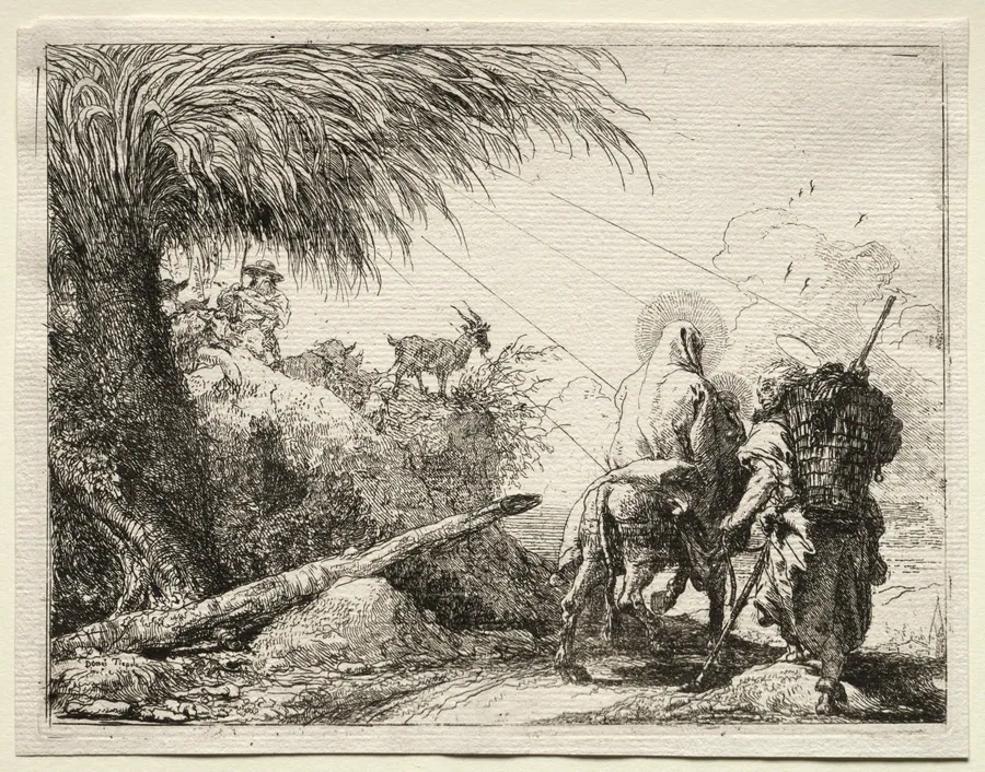 Flight into Egypt:  The Holy Family and the Palm Tree by Giovanni Domenico Tiepolo