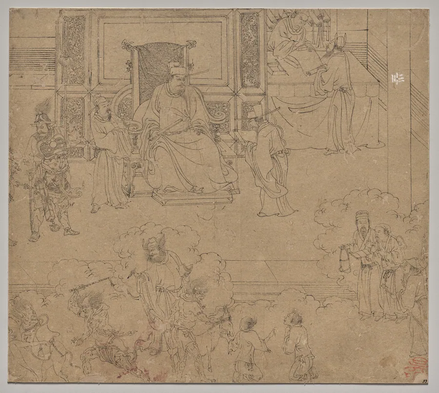 Album of Daoist and Buddhist Themes: Kings of Hells: Leaf 33