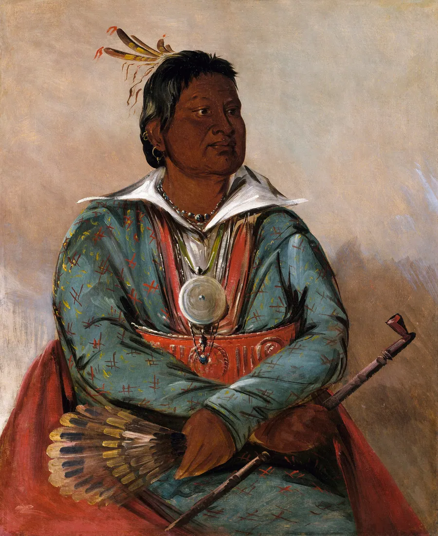 Mó-sho-la-túb-bee, He Who Puts Out and Kills, Chief of the Tribe by George Catlin, born Wilkes-Barre, PA 1796-died Jersey City, NJ 1872