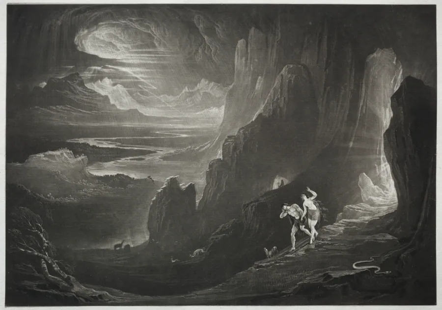 Paradise Lost:  Adam and Eve Driven out of Paradise by John Martin