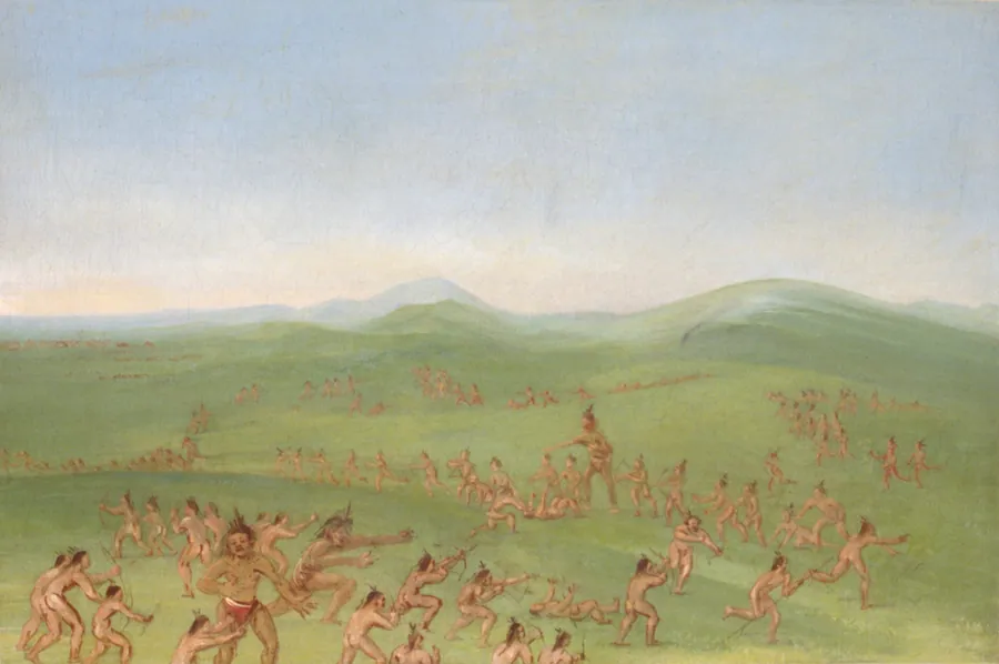 Sham Fight, Mandan Boys by George Catlin, born Wilkes-Barre, PA 1796-died Jersey City, NJ 1872
