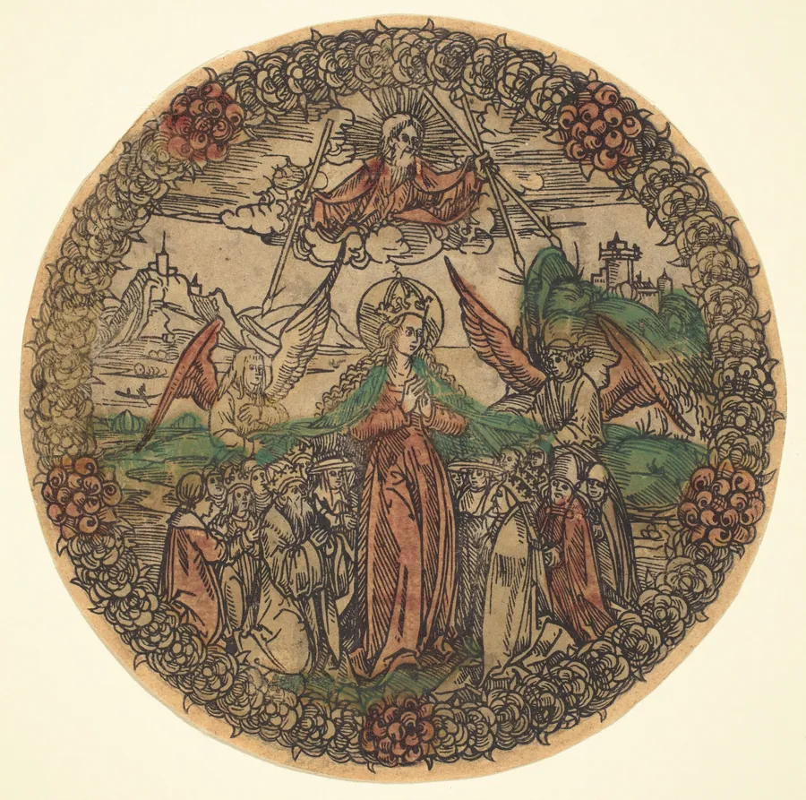 Madonna in a Wreath of Roses by German 15th Century