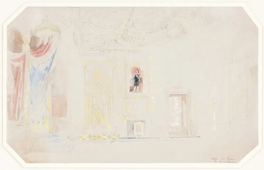 The Throne Room at Fontainebleau by Thomas Allom