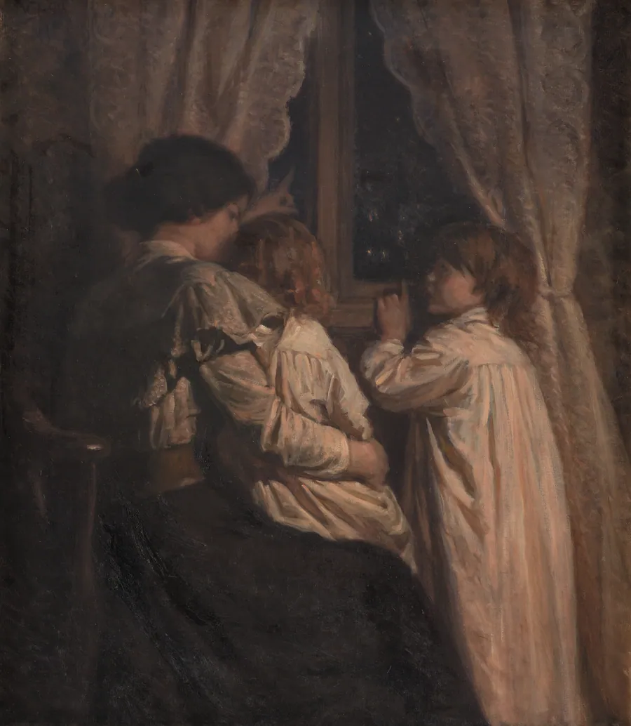 Børnene siger godnat til deres stjerner by Valdemar Irminger
