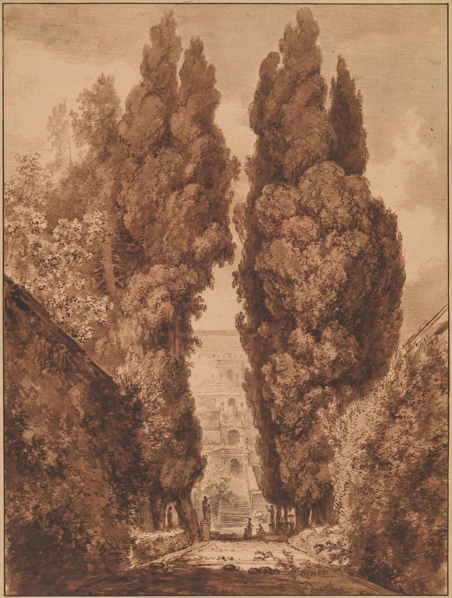 The Avenue of Cypresses at Villa d'Este by Jean Honoré Fragonard