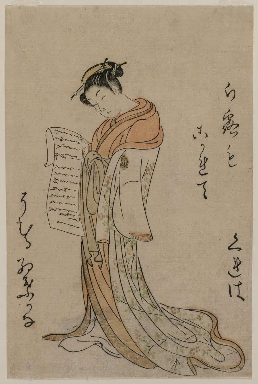 Kureha of Gakuiseya, from Selection of Beauties from the Pleasure Quarters by Suzuki Harunobu