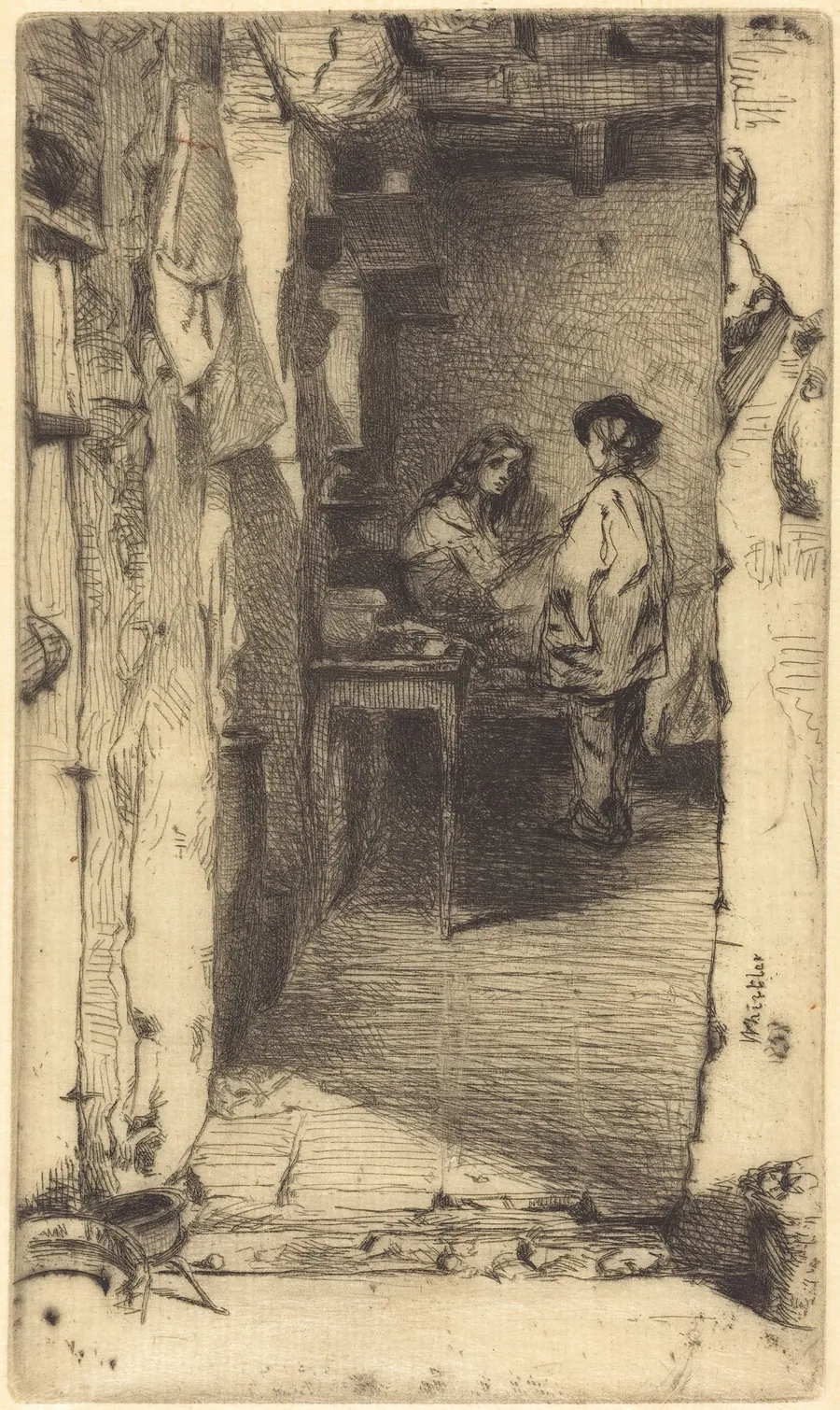 Rag Pickers, Quartier Mouffetard, Paris by James McNeill Whistler