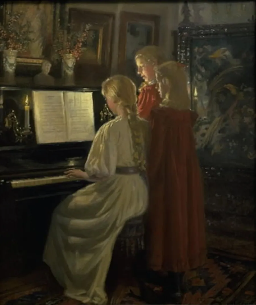 Syngende børn by Michael Ancher