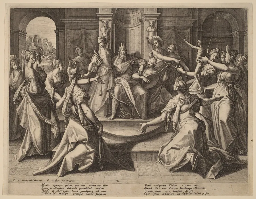 Solomon Led to Idolatry by His Wives by Raphael Sadeler I