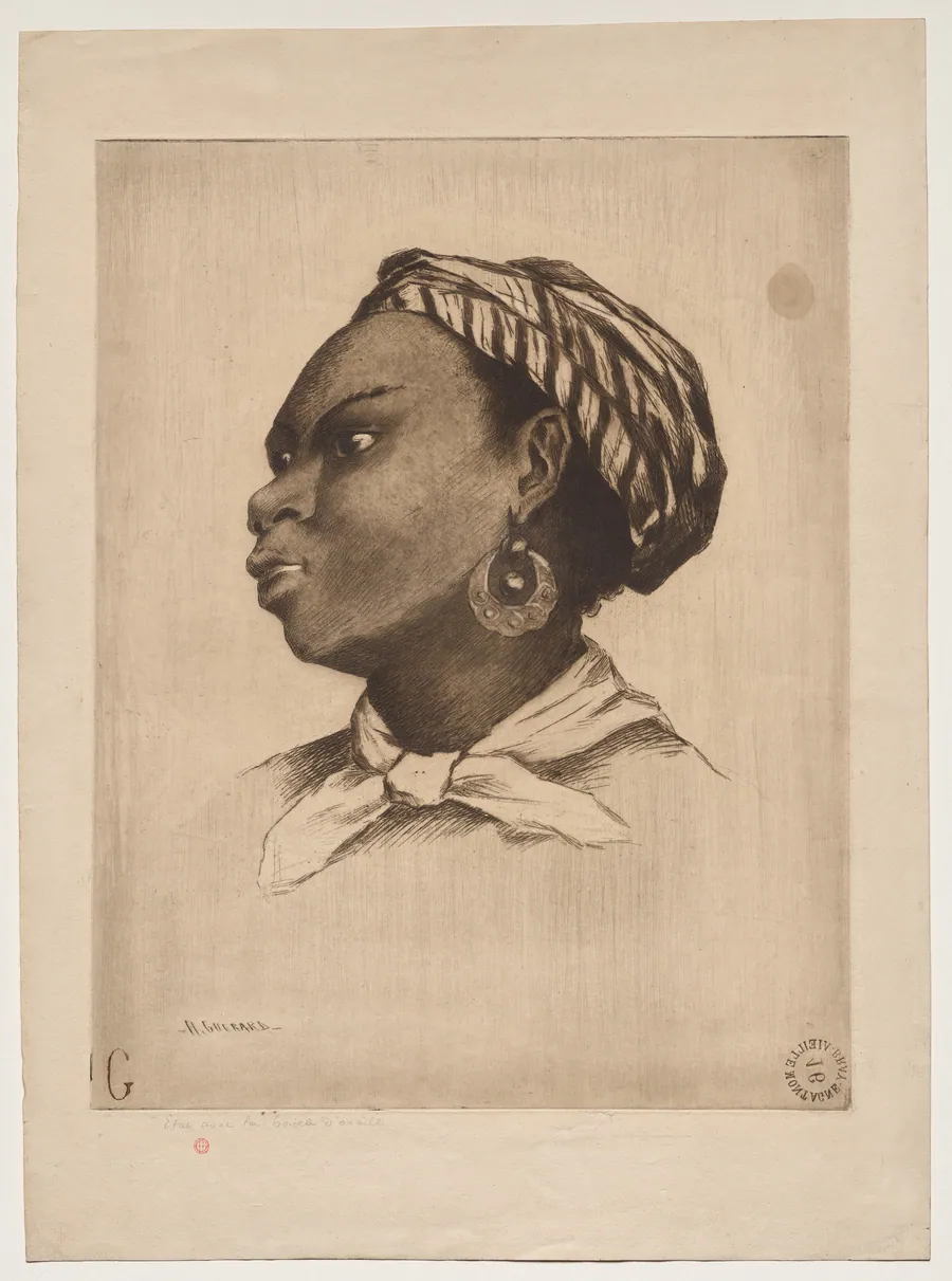 An African Woman, after Eva Gonzalès by Henri Charles Guérard