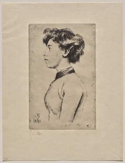 Young Girl in Profile