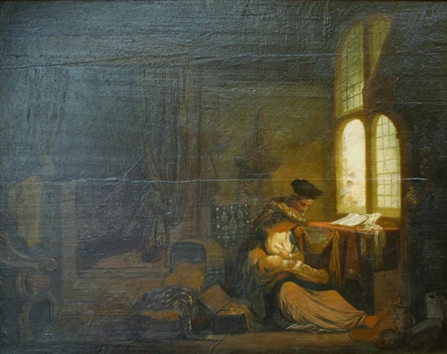 En huslig scene by Thomas Mathisen