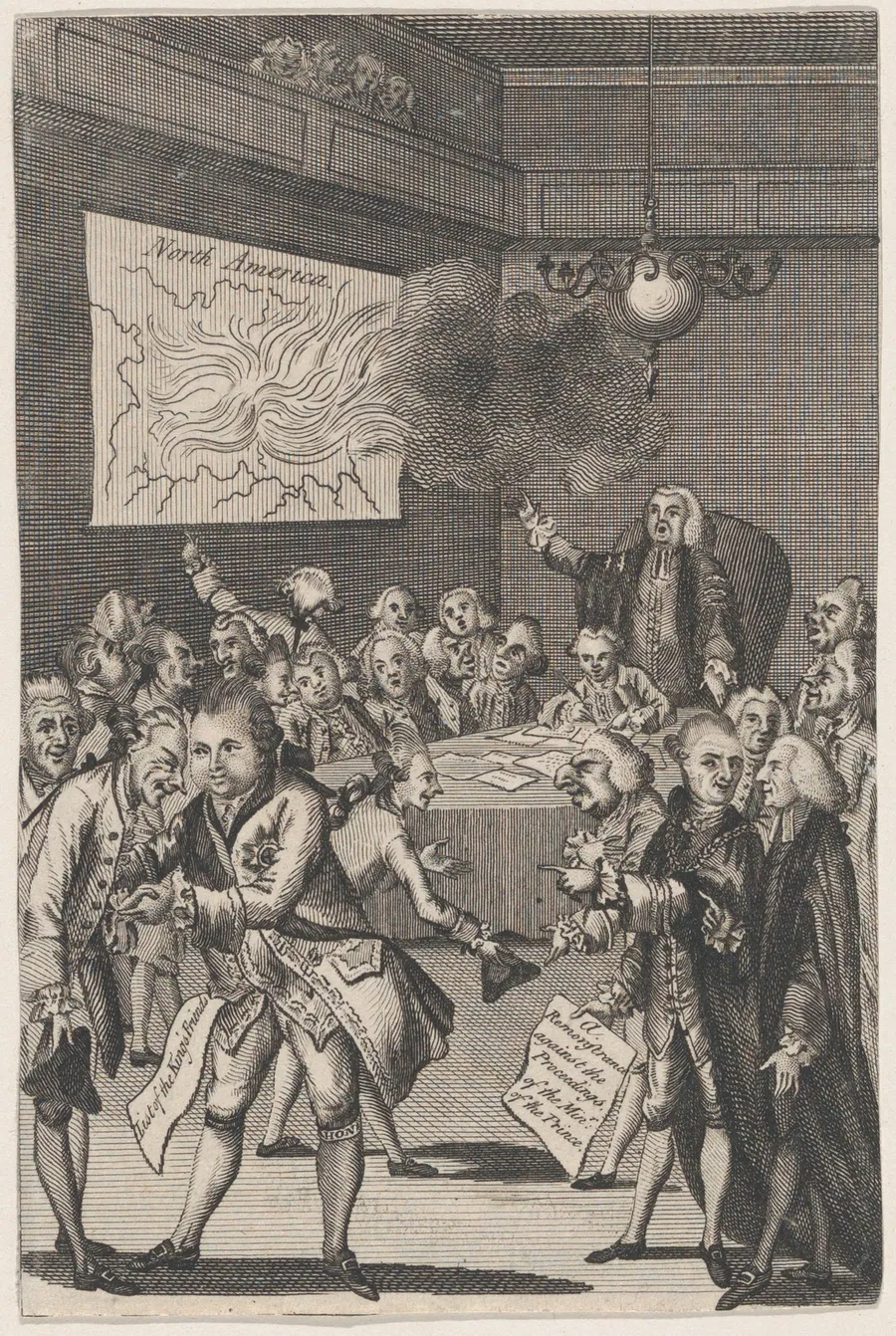The Council of Rulers & the Elders Against the Tribe of ye Americanites by Anonymous, British, 18th century