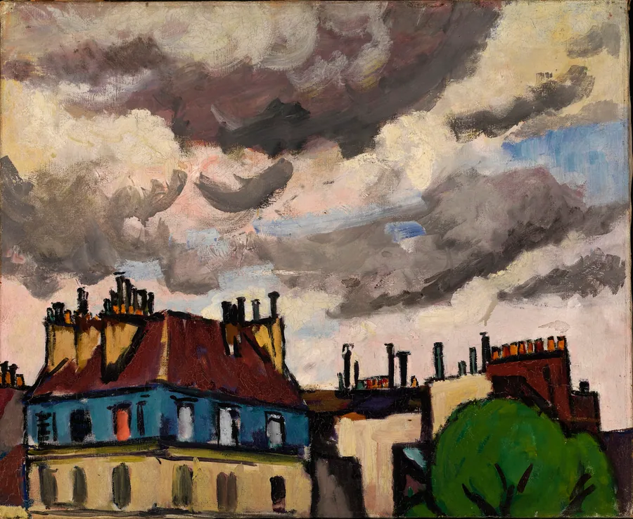 Rooftops and Clouds, Paris by H. Lyman Saÿen, born Philadelphia, PA 1875-died Philadelphia, PA 1918