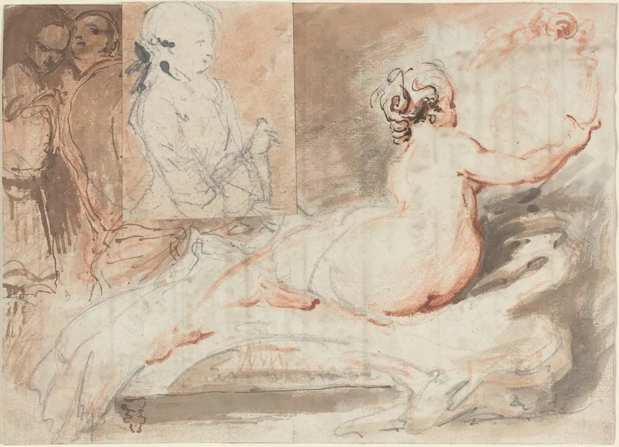 Figure Sketches by Gabriel de Saint-Aubin