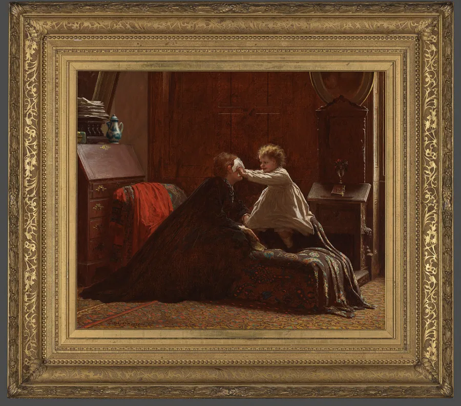 Bo Peep (The Peep) by Eastman Johnson, born Lovell, ME 1824-died New York City 1906