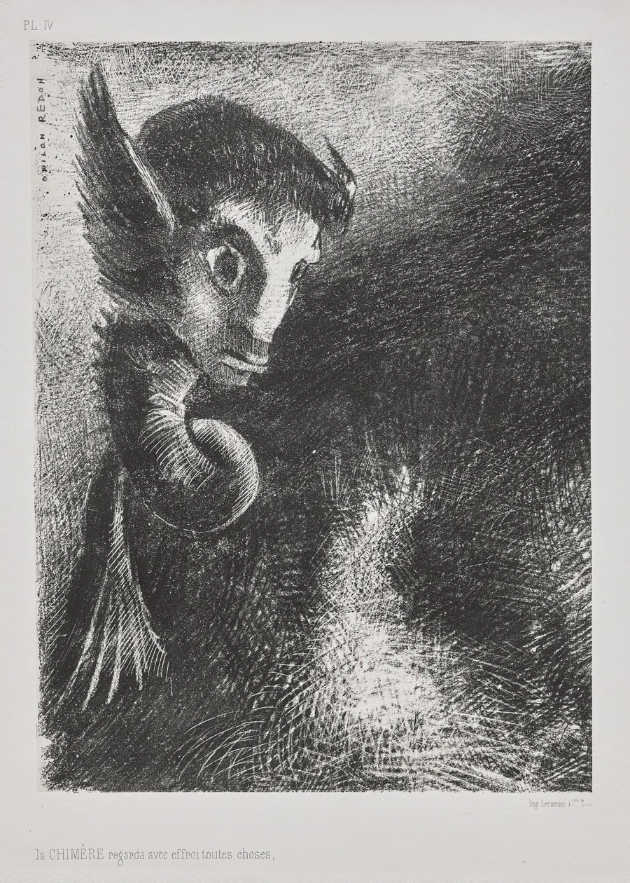 The Chimera Gazed at All Things with Fear by Odilon Redon