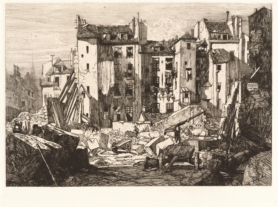 Demolition for the Opening of the rue des Ecoles (Demolitions pour le percement de la rue des Ecoles) by Maxime Lalanne