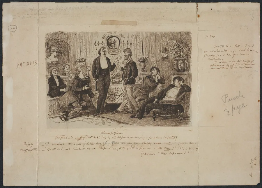 "Nincompoopiana," Illustration for Punch by George Louis Palmella Busson Du Maurier