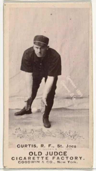 Ervin Duane "Jim" Curtiss, Right Field, St. Joseph Clay Eaters, from the Old Judge series (N172) for Old Judge Cigarettes