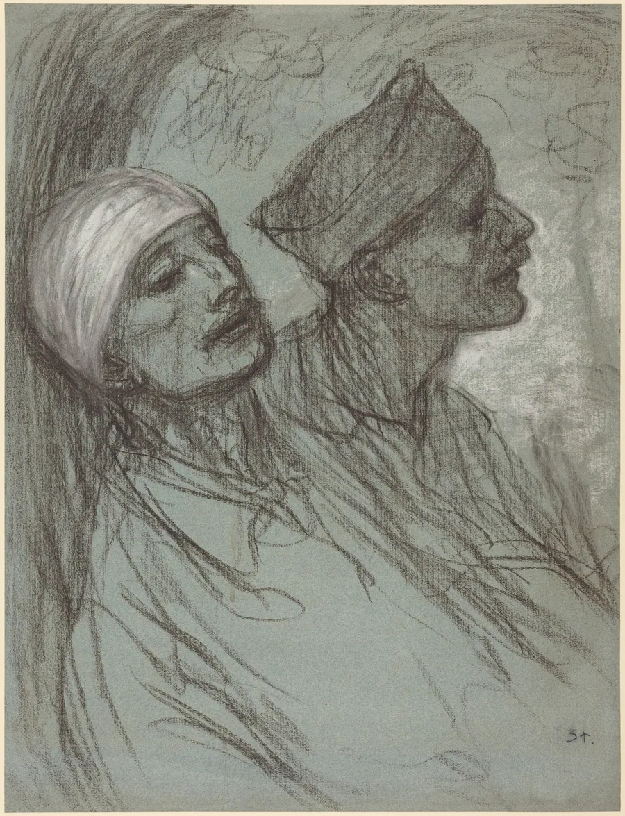 A Wounded Soldier and His Comrade by Théophile Alexandre Steinlen
