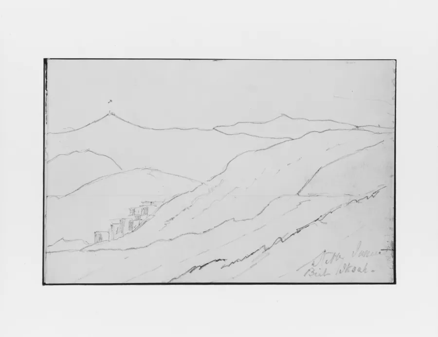 Panorama Landscape of Nebi Samouel (from Sketchbook) by Mary Newbold Sargent