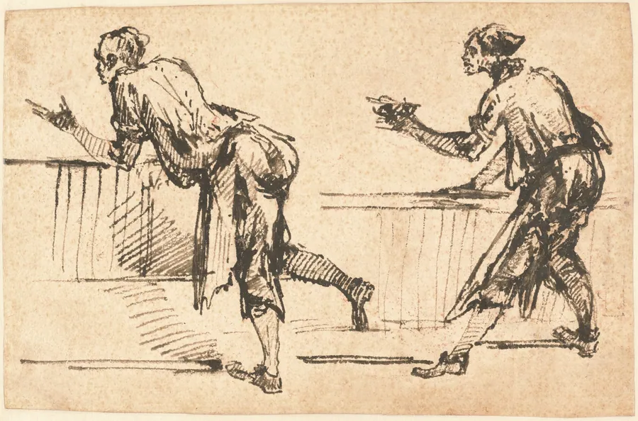 Two Workmen at Tables (recto) by Giovanni Battista Piranesi