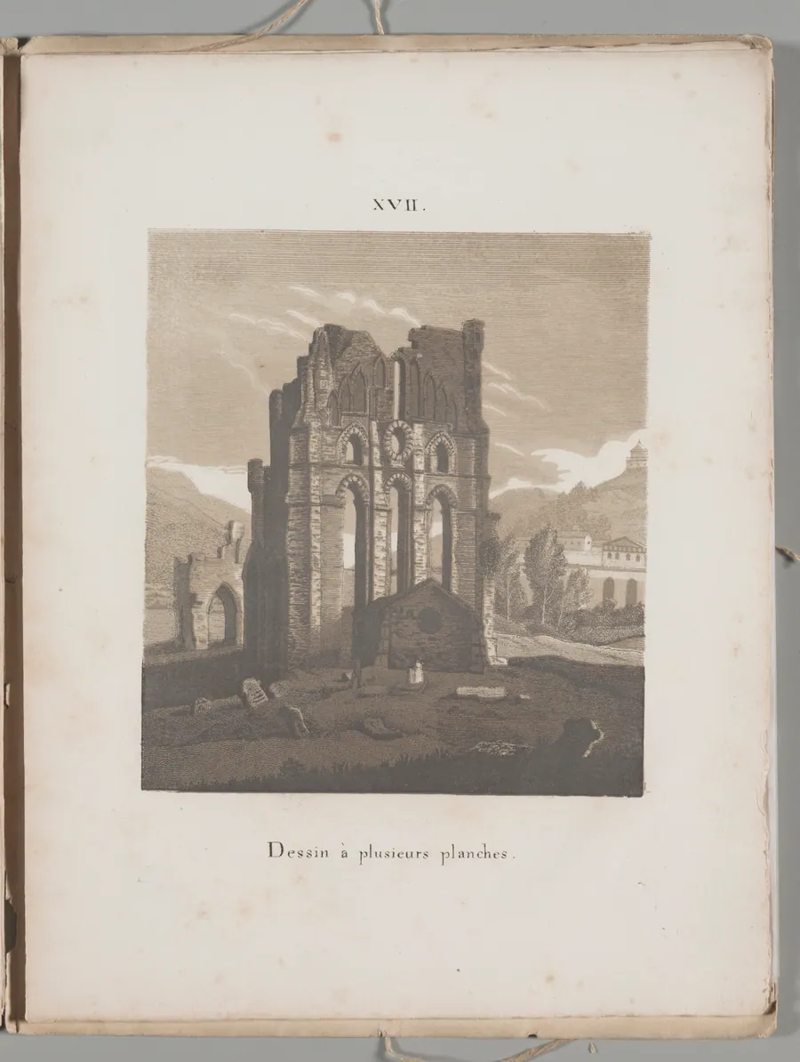 Art of the Lithograph: Italian Church Ruin, Plate XVII by Alois Senefelder