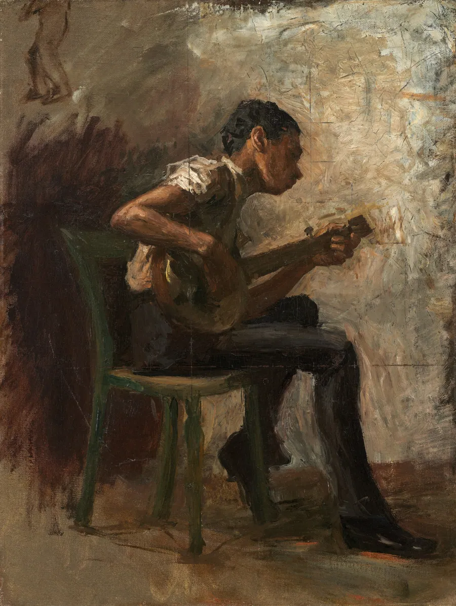 Study for "The Dancing Lesson": The Banjo Player by Thomas Eakins