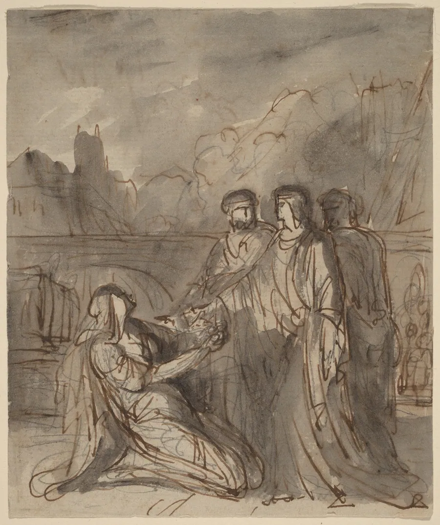 Composition with Four Figures [recto and verso] by Washington Allston