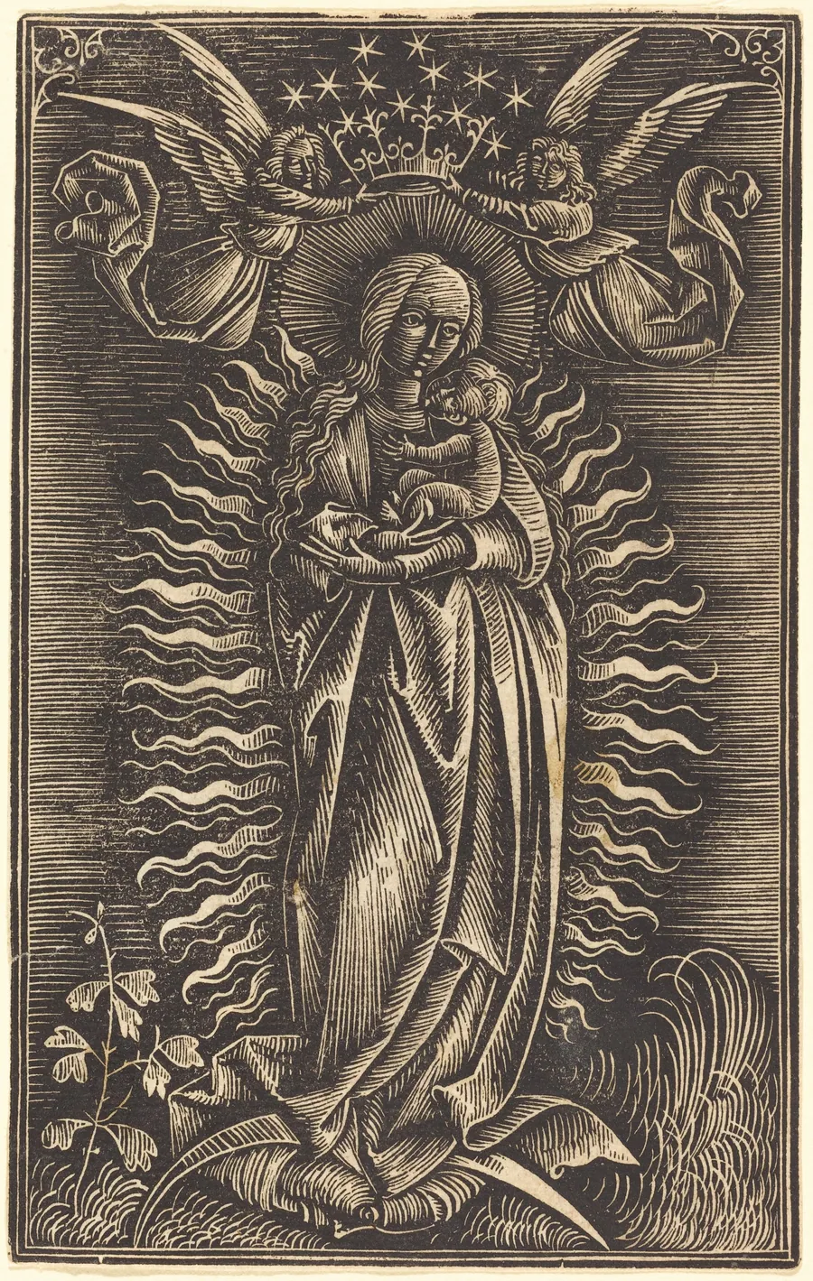 The Virgin Crowned by Two Angels by German 15th Century
