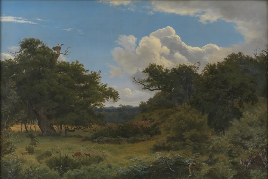 Egetræer i Nordskoven ved Jægerspris by P.C. Skovgaard