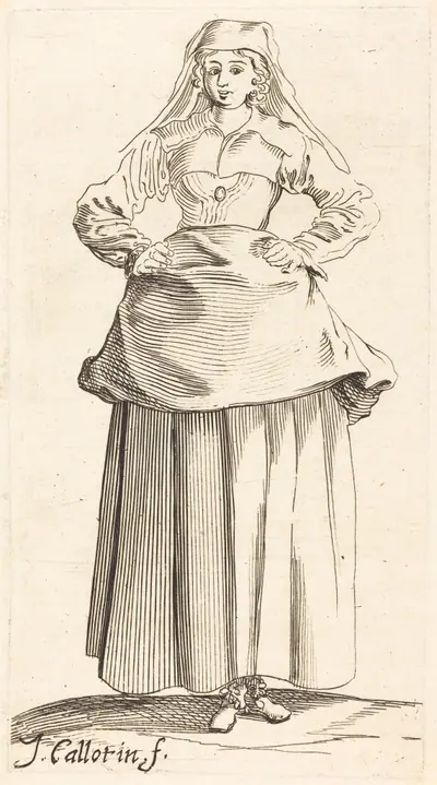 Young Woman with Hands on Hips, Front View