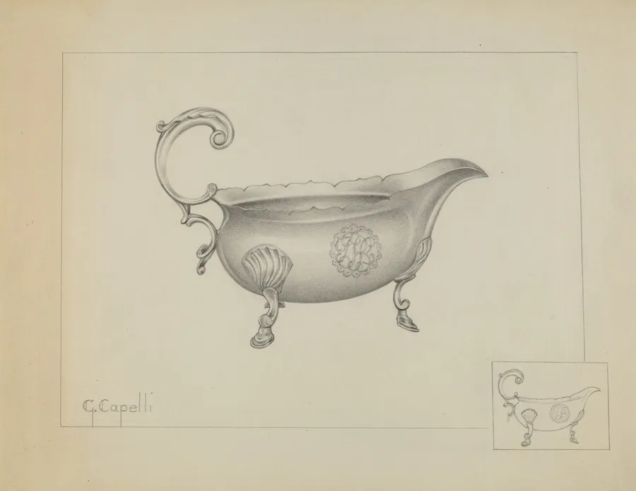 Silver Sauce Boat by Giacinto Capelli