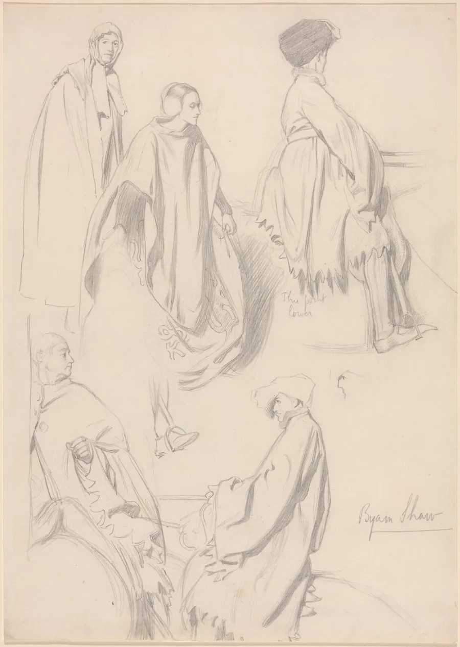 Studies of Men and Women in Medieval Dress by Byam Shaw