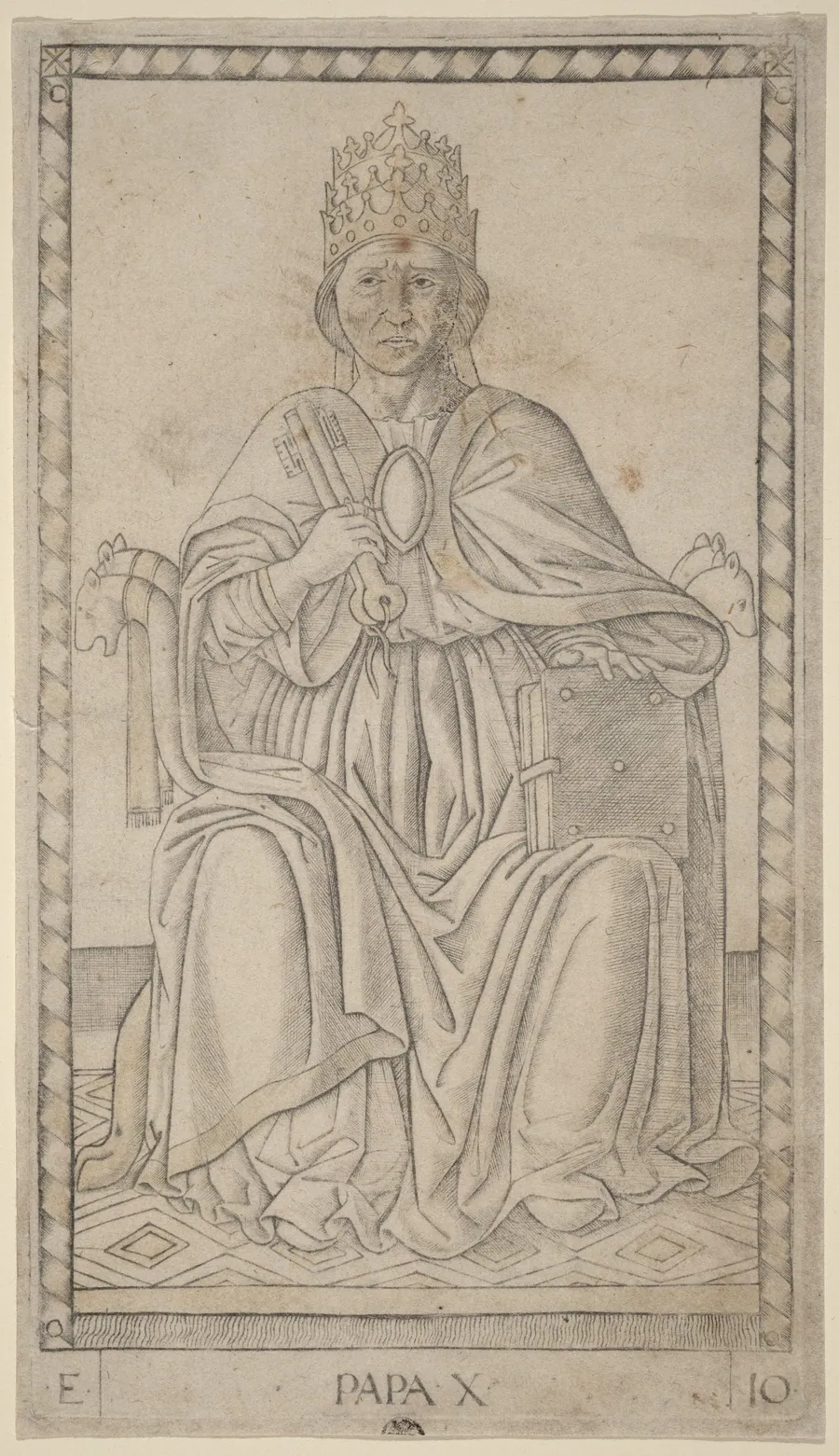 Papa (Pope) by Master of the E-Series Tarocchi