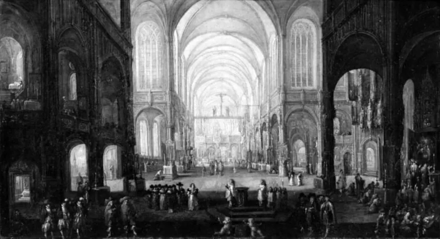 Barnedåb i en kirke by Bartholomäus Miltwitz